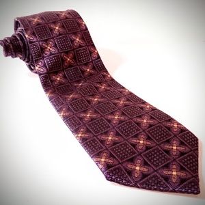 Ateseta purple Geometric men's neck tie silk